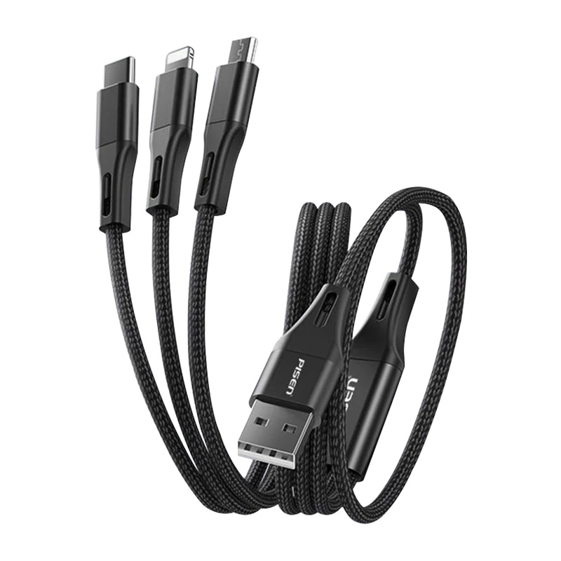 <h3>Pisen Braided 3-in-1 USB-A to Lightning + USB-C + Micro-USB Cable (1.5M)</h3>