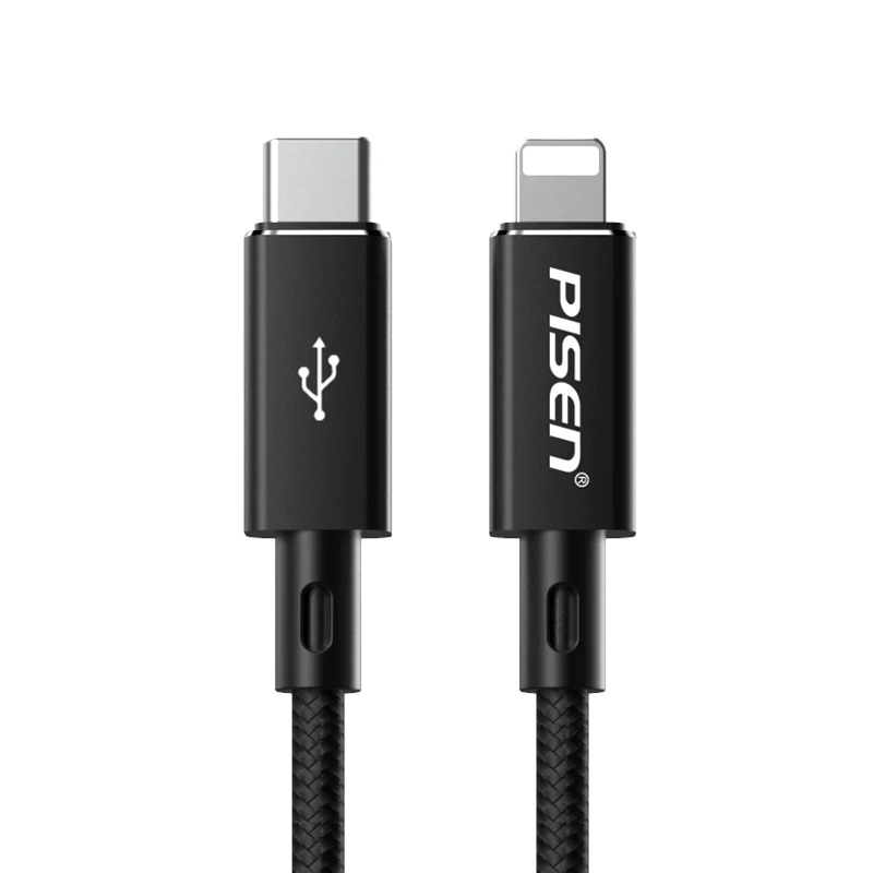 <h3>Pisen Braided Lightning to USB-C PD Fast Charge Cable (1M) Black</h3>
