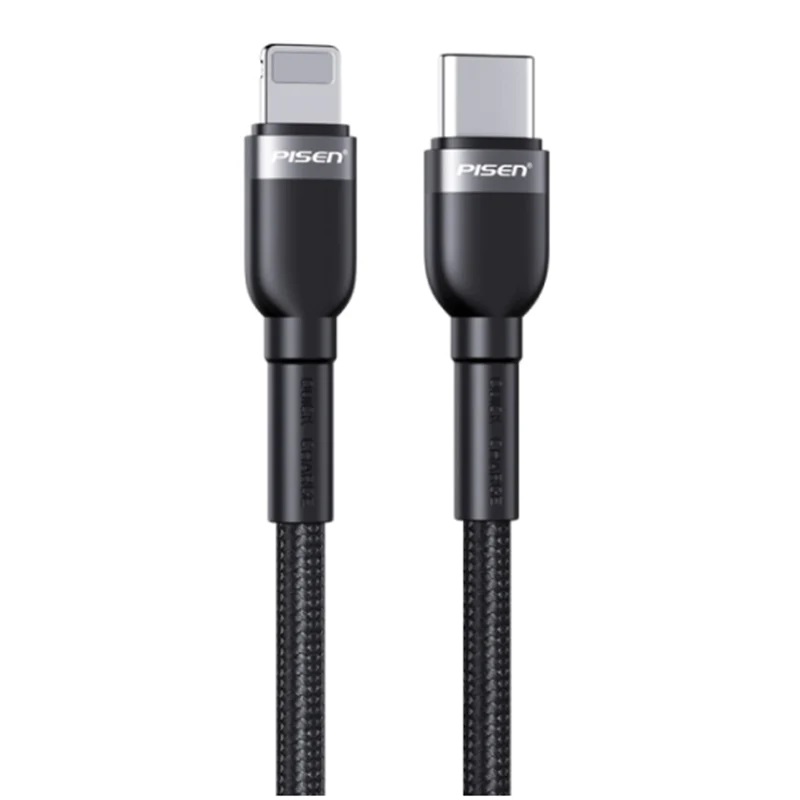 <h3>Pisen Braided Lightning to USB-C PD Fast Charge Cable (2M) Black</h3>