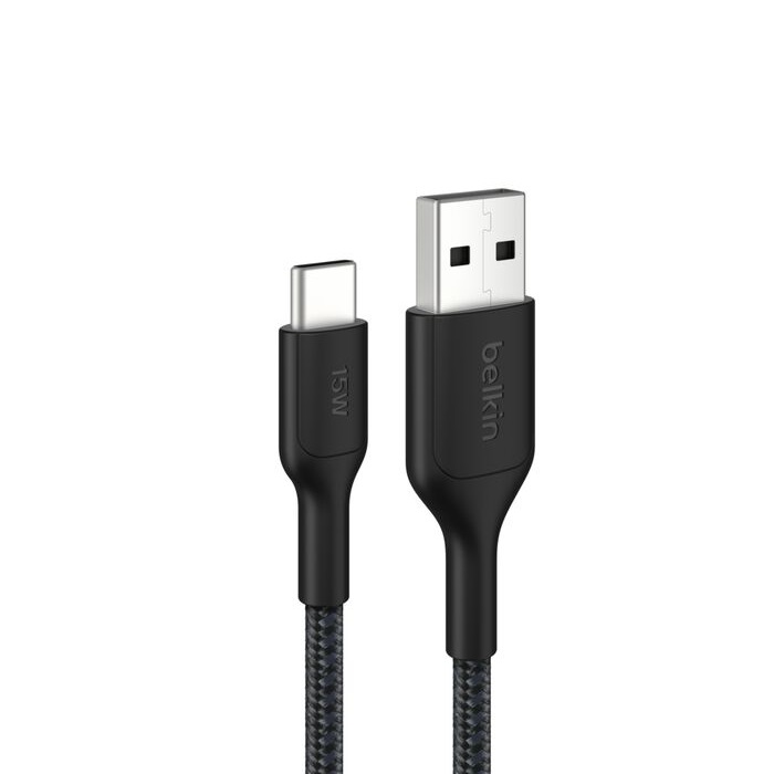 <h3>Belkin BoostCharge Pro Braided USB-A to USB-C 2.0 Cable (1M) - Black</h3>