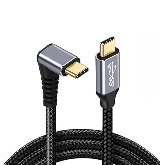 <h3>Pisen USB-C to USB-C Right Angle Cable - Black</h3>