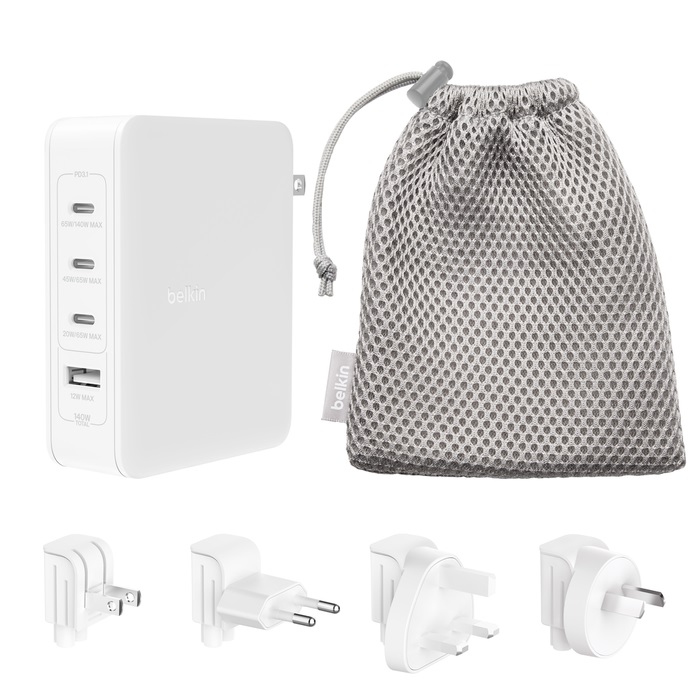 <h3>Belkin BoostCharge Pro 140W USB-C (PD 3.1) 4-Port GaN Wall Charger - White (WCH014BTWH-V3)</h3>