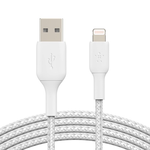 <h3>Belkin BoostCharge Braided Lightning to USB-A Cable (1M) - White (CAA002bt1MWH)</h3>