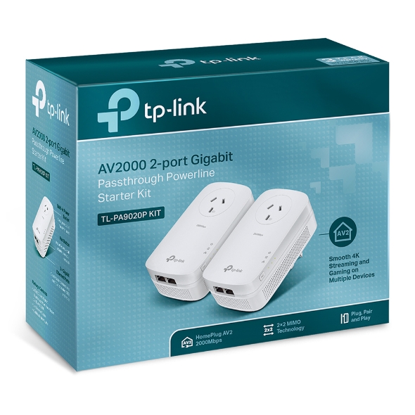 AV2000 2-Port Gigabit Passthrough Powerline Starter Kit