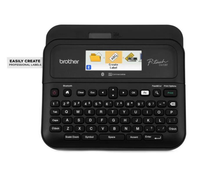 Brother PT-D610BT PC  BLUETOOTH CONNECTABLE PORTABLE P TOUCH LABELLER W/ COLOUR DISPLAY - 3.5-24MM TZE TAPE MODEL