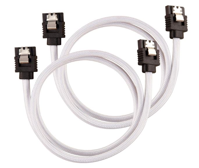 CORSAIR Premium Individually Sleeved SATA Cables complete your PC build in style. Delivering full-speed SATA 6Gbps