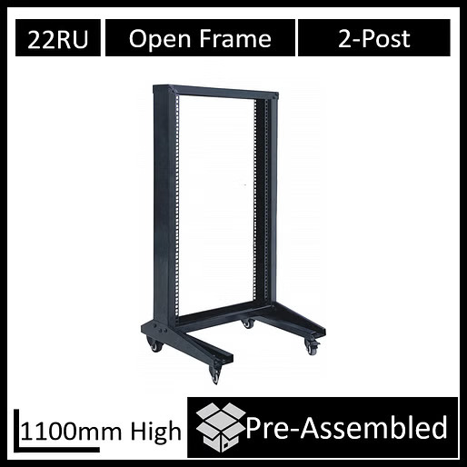 LDR Flat Packed 22U 2 Post Open Frame Rack
