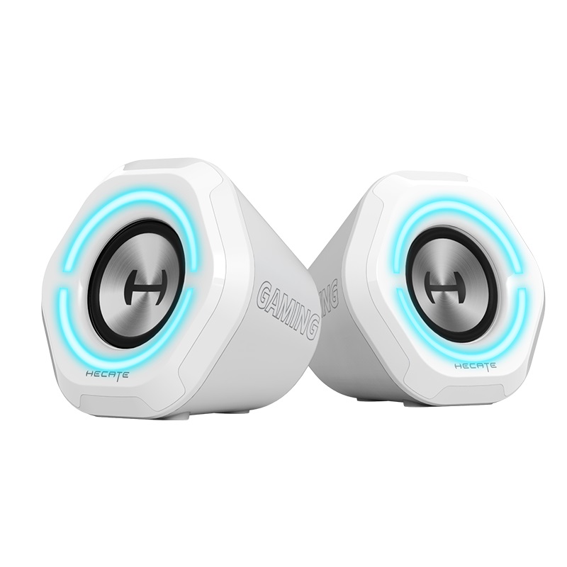 Edifier G1000 Gaming 2.0 Speakers System - Bluetooth V4.2/ USB Sound Card/ AUX Input/RGB 12 Light Effects/ 16W RMS Power White