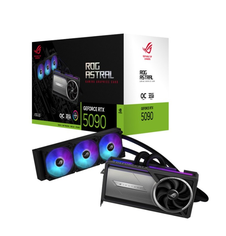 ASUS nVidia GeForce ROG-ASTRAL-LC-RTX5090-O32G-GAMING 32GB GDDR7  2580 MHz Boost clock 28 Gbps 512-bit Digital Max Resolution 7680 x 4320