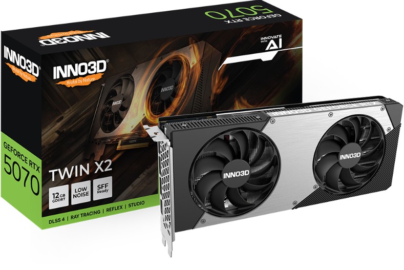 INNO3D nVidia GeForce RTX 5070 TWIN X2 12GB GDDR7 2512 MHz Boost Clock