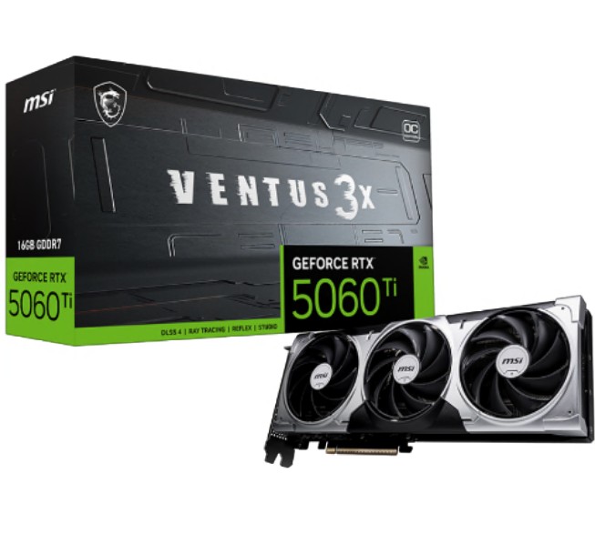 MSI nVidia GeForce RTX™ 5060 Ti 16G VENTUS 3X OC