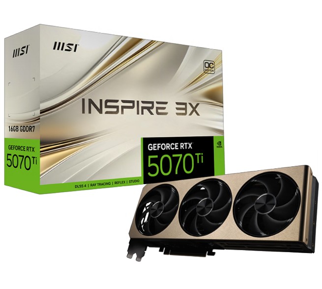 MSI nVidia GeForce RTX™ 5070 Ti 16G INSPIRE 3X OC