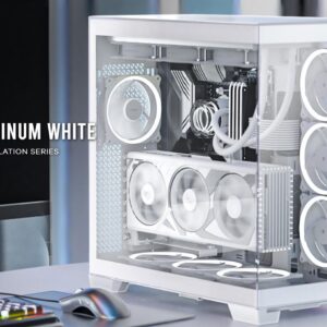 Antec C8 Aluminum White E-ATX Seamless Edge View Front and Side