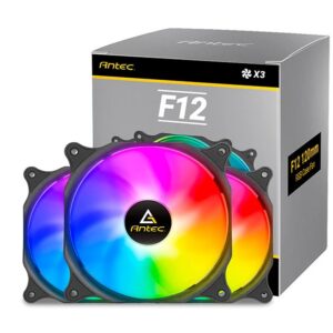 Antec F12 Racing ARGB 3 Pack w/ ARGB and PWM Controller. Full Spectrum ARGB lighting and efficient cooling. Visual appealing 120mm x 3 Case Fan.(LS) – Antec CAA-F12RACINGARGB-3P Case Fan 120mm Product Image