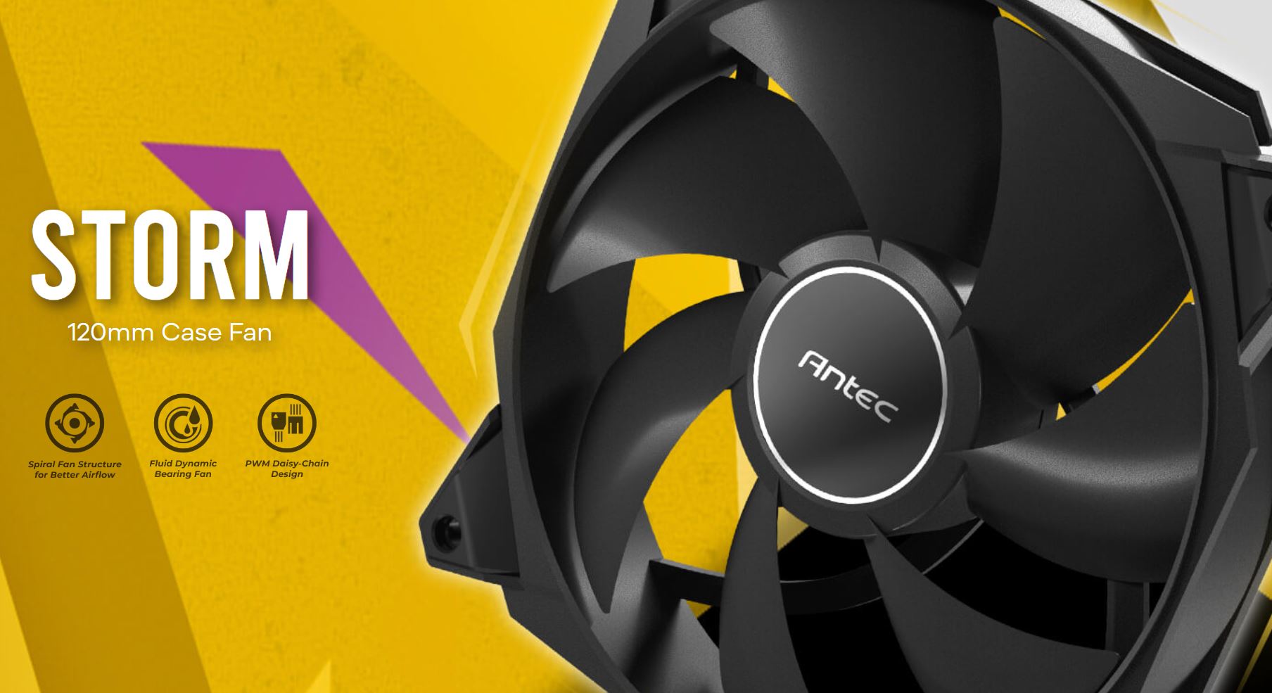 The Storm 120 is a highly efficient case fan featuring a flow concentration design