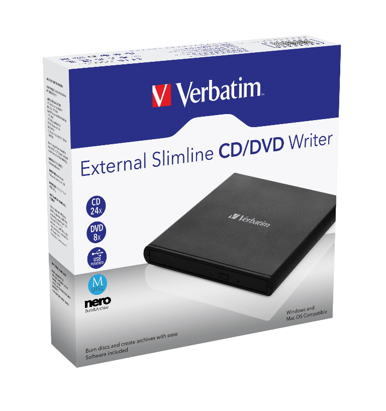 Verbatim’s External Mobile DVD  CD Burner includes a Mini USB Y-Cable in the box. This type of cable is traditionally used for for older computers that are unable to power devices such as optical drives from one port. In certain cases