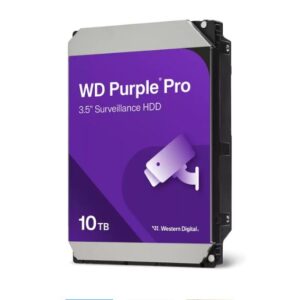 Western Digital WD102PURP Purple Pro 10TB 3.5' Surveillance HDD 7200RPM 256MB SATA3 265MB/s 550TBW 24x7 64 Cameras AV NVR DVR 2.5mil MTBF 5yrs – Western Digital HAWD-PP35-10TB102 3.5' SATA HDD (Desktops) Product Image