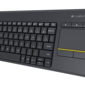 Logitech K400 Plus Wireless Keyboard with Touchpad Entertainment Media Keys Tiny USB Unifying receiver for HTPC connected TVs