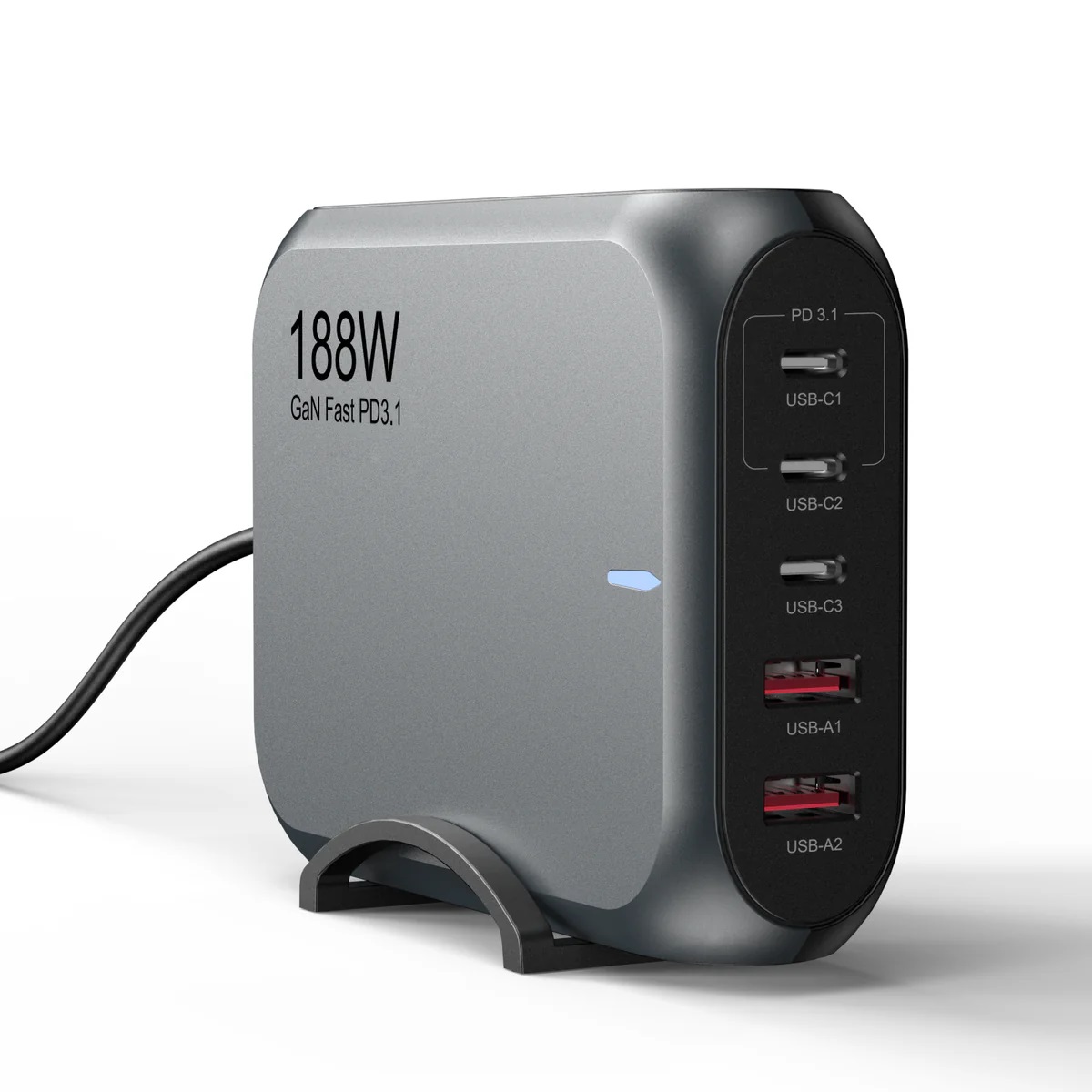 <h3>USP 188W Five Ports USB-C PD GaN Wall Charger Black</h3>