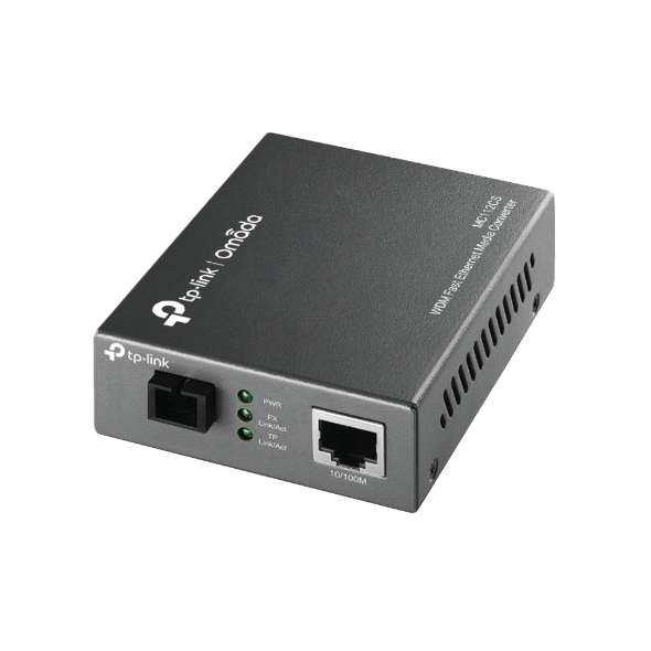 TP-Link MC112CS WDM Media Converter 10/100Mbps RJ45 to 100M single-mode SC fiber Tx:1310nm Rx:1550nm up to 20km