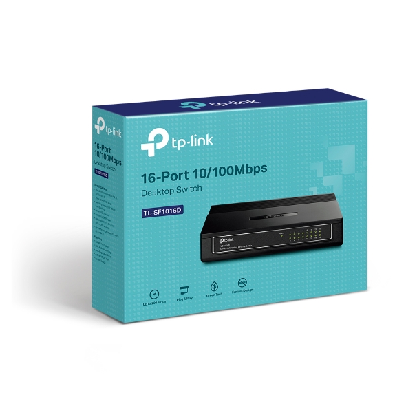 16 10/100Mbps Auto-Negotiation RJ45 ports