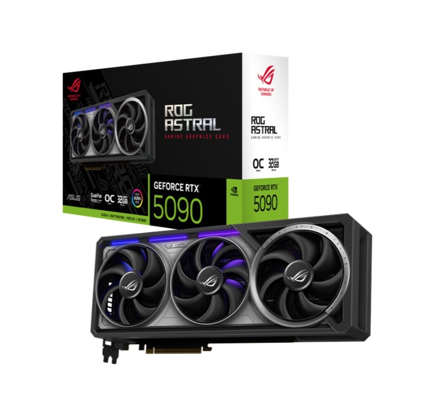 ASUS nVidia GeForce ROG Astral GeForce RTX 5090 32GB GDDR7 OC Edition 2580 MHz Boost clock 28Gbps 512-bit igital Max Resolution 7680 x 4320