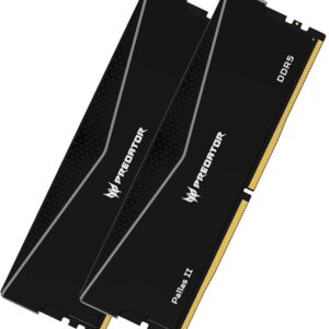 PREDATOR PALLASII DDR5 32GB Black 16GBx2 6000Mhz 1R8 CL34 Black Supports Intel XMP 3.0 and AMD EXPO CL34 – BIWIN (PREDATOR) BWPR-PALLAS2-32GBCL34-BK DDR5 UDIMM (Desktop) Product Image