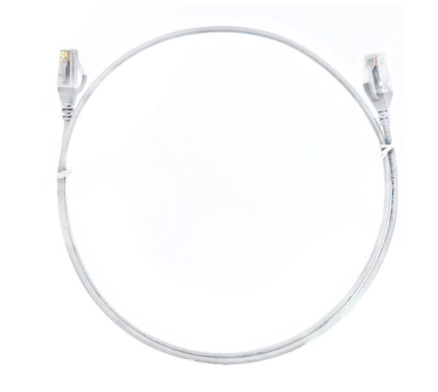 8ware CAT6 Ultra Thin Slim Cable 2m / 200cm - White Color Premium RJ45 Ethernet Network LAN UTP Patch Cord 26AWG