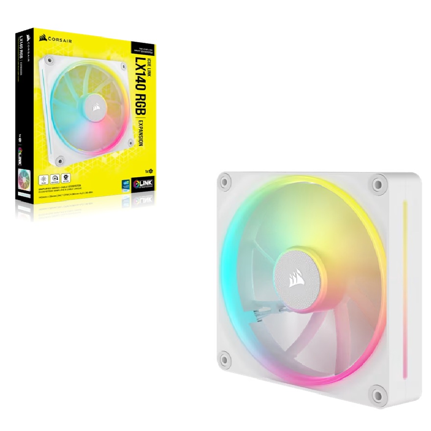 Corsair iCUE LINK LX140 RGB 140mm PWM Single Fan Expansion - White