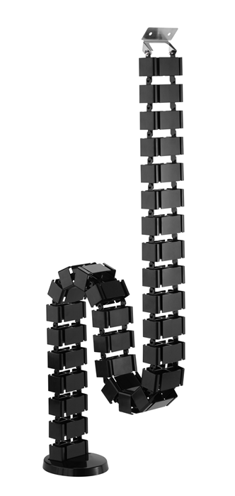 Maintain a neat and clean appearance at your desk by hiding your computer's cables inside this cable management spine. This attractive cable management spine adjusts and bends to keep cables organized and out of view. It routes cables from floor to desk to provide protection and strain relief. The spine consists of 30 removable vertebrae