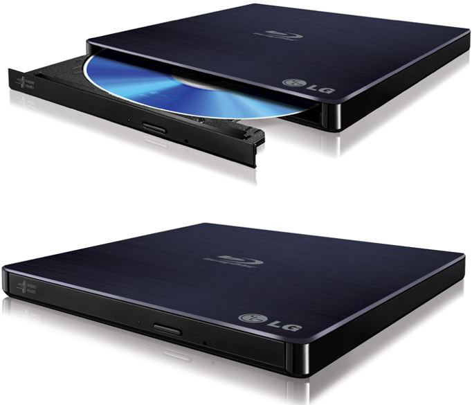 LG 8x External Slim USB 3D Blu-ray Drive Player Burner Rewriter Super Slot Load Multi Double-Layer BDRW DVD±RW/CD-RW M-Disc Support Silent
