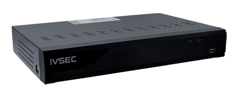 IVSEC NR004XB NVR 4 CHANNELS 12MP 4 x POE PORTS 1 BAY H265 4K HDMI BASIC IVS