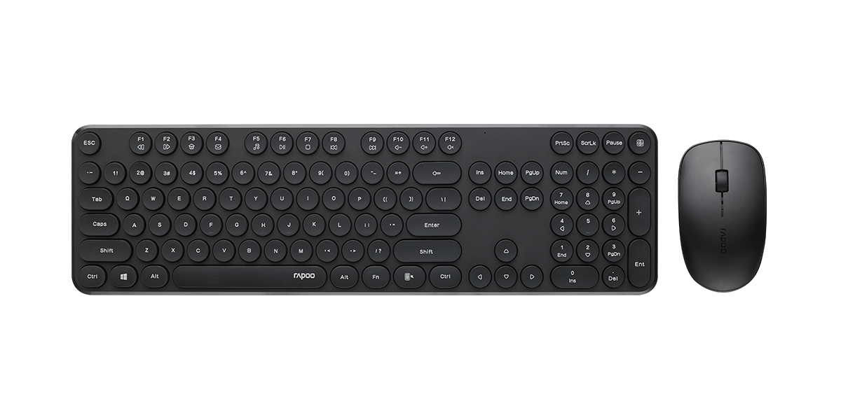 RAPOO Wireless Optical Mouse  Keyboard Black - 2.4G Connection