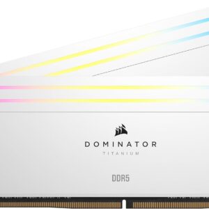 Corsair DOMINATOR® TITANIUM RGB 96GB (2x48GB) DDR5 DRAM 6600MT/s CL32 Intel XMP Memory Kit — WHITE