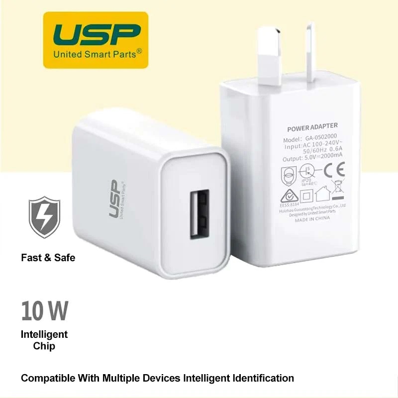 <h3>USP 10W USB-A Fast Wall Charger White</h3>