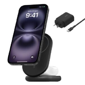 <h3>Belkin BoostCharge 2-in-1 Magnetic Foldable Qi2 Wireless Charger + 36W Wall Charger + USB-C Cable (1.5M) - Black (WIZ028auBK)</h3>
