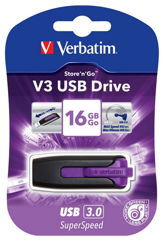 The all new Store ‘n’ Go V3 USB Drive is a world class storage solution for those looking to save and transfer data faster. The USB 3.0 interface offers 10X faster data transfer speeds versus USB 2.0 making it easy to transfer multiple files at once or larger files without error. The retractable design keeps the connector and data protected without the worry of losing a cap.