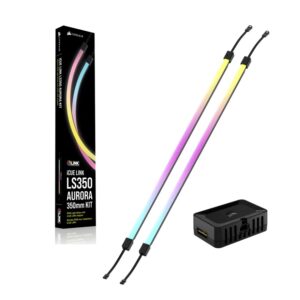 Corsair iCUE LINK LS350 Aurora RGB Light Strips - 350mm Kit – 350×10×10mm