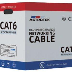 Astrotek CAT6 FTP Cable 305m - Full Copper Wire Ethernet LAN Network Roll Blue 23AWG 0.55cu Solid 2x4p PVC Jacket