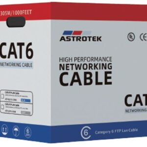 Astrotek CAT6 FTP Cable 305m - Full Copper Wire Ethernet LAN Network Roll Grey 23AWG 0.55cu Solid 2x4p PVC Jacket