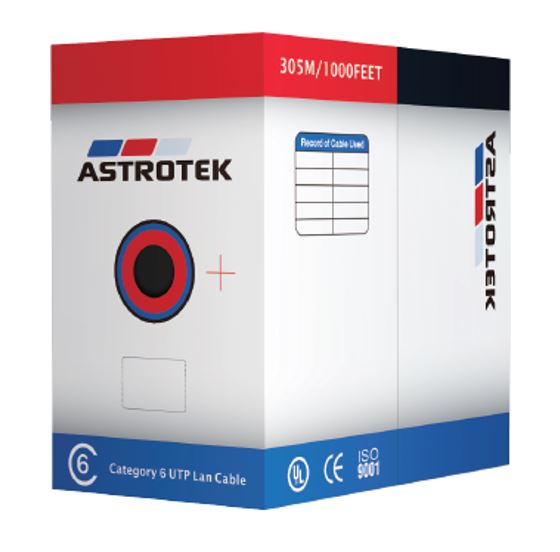 Astrotek CAT6 UPT Cable 305m - Full Copper Wire Ethernet LAN Network Roll Orange 23AWG 0.55cu Solid 2x4p PVC Jacket