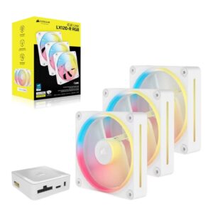 Corsair iCUE LINK LX120-R RGB 120mm PWM Reverse Fans Starter Kit Triple Pack - White