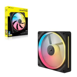 Corsair iCUE LINK LX140-R RGB 140mm PWM Reverse Fan Expansion Single Pack - Black