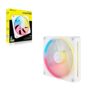 Corsair iCUE LINK LX140-R RGB 140mm PWM Reverse Fan Expansion Single Pack - White