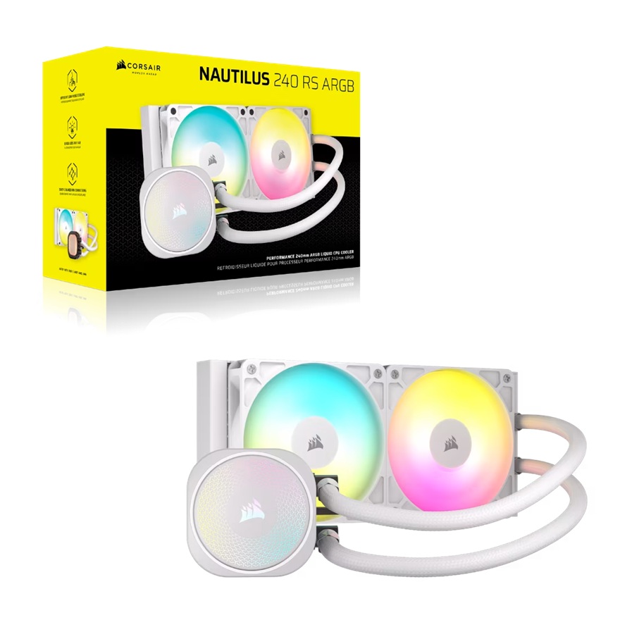Corsair NAUTILUS 240 RS ARGB Liquid CPU Cooler - White