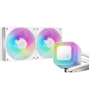 LE240 V2The LE240 V2 builds on DeepCool’s proven LE lineup with upgraded performance and a refreshed design. Its frosted pump head adds a modern touch