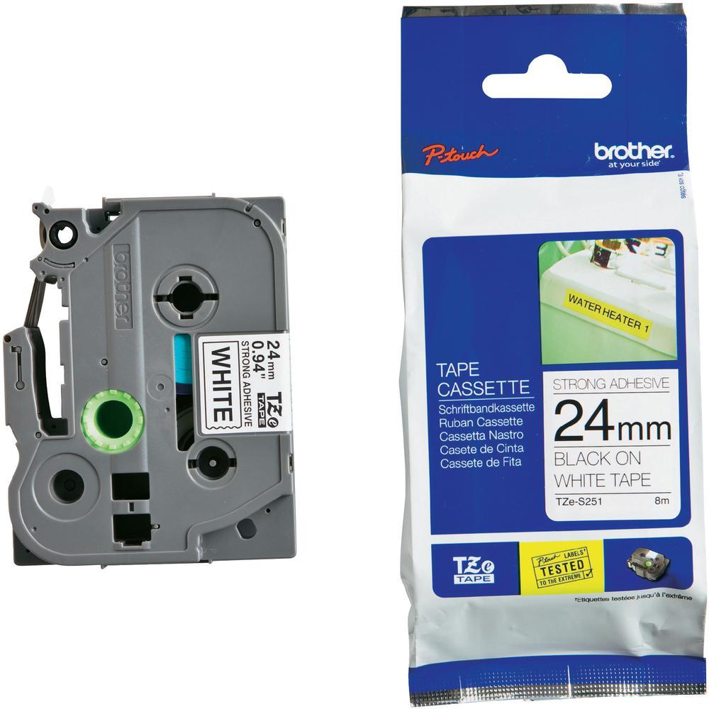 Brother 24MM Black White Tape Strong Adhesive TZE Tape - Image 4