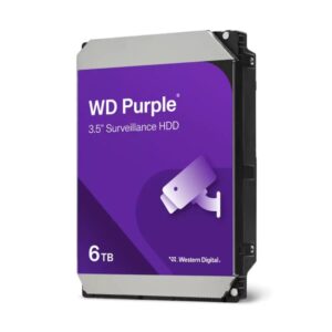 Western Digital WD Purple 6TB 3.5" Surveillance HDD 5400RPM 64MB SATA3 6Gb/s 175MB/s 180TBW 24x7 64 Cameras AV NVR DVR 1.5mil MTBF 3yrs