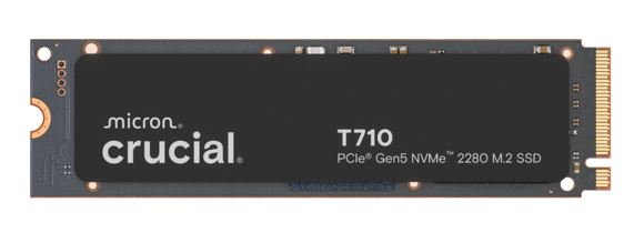 Crucial T710 2TB PCIe Gen5 NVMe 2280 SSD - 14500/13800 MB/s R/W 1200TBW 1500K IOPs 1.5M hrs MTTF with DirectStorage for Intel 13th Gen  AMD Ryzen 7000