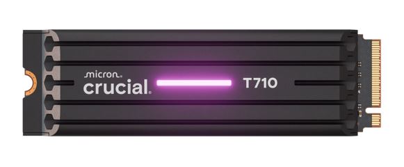 Crucial T710 4TB PCIe Gen5 NVMe 2280 SSD - 14500/13800 MB/s R/W 2400TBW 1500K IOPs 1.5M hrs MTTF with heatsink for Intel 13th Gen  AMD Ryzen